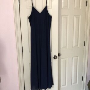 Gianni Bini Nicole A-Line Sleeveless Navy Blue Maxi Slip Dress Size XL Lined